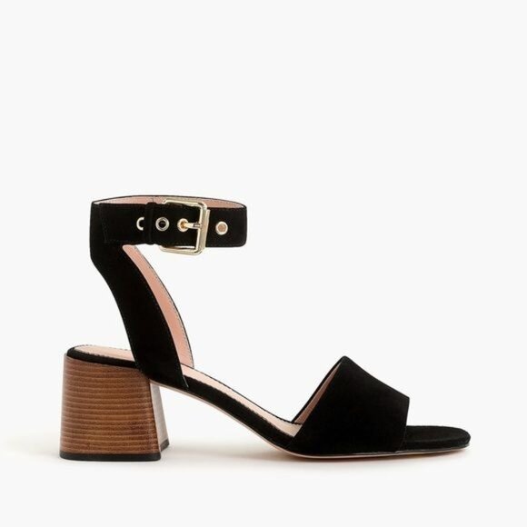 J. Crew Penny Ankle Strap Sandals in Black Suede, Size 8.5 NWT - Picture 2 of 8